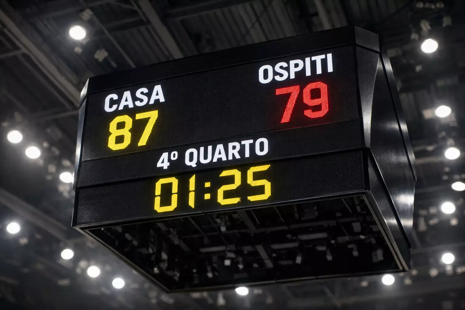Tabellone segnapunti di partita di pallacanestro