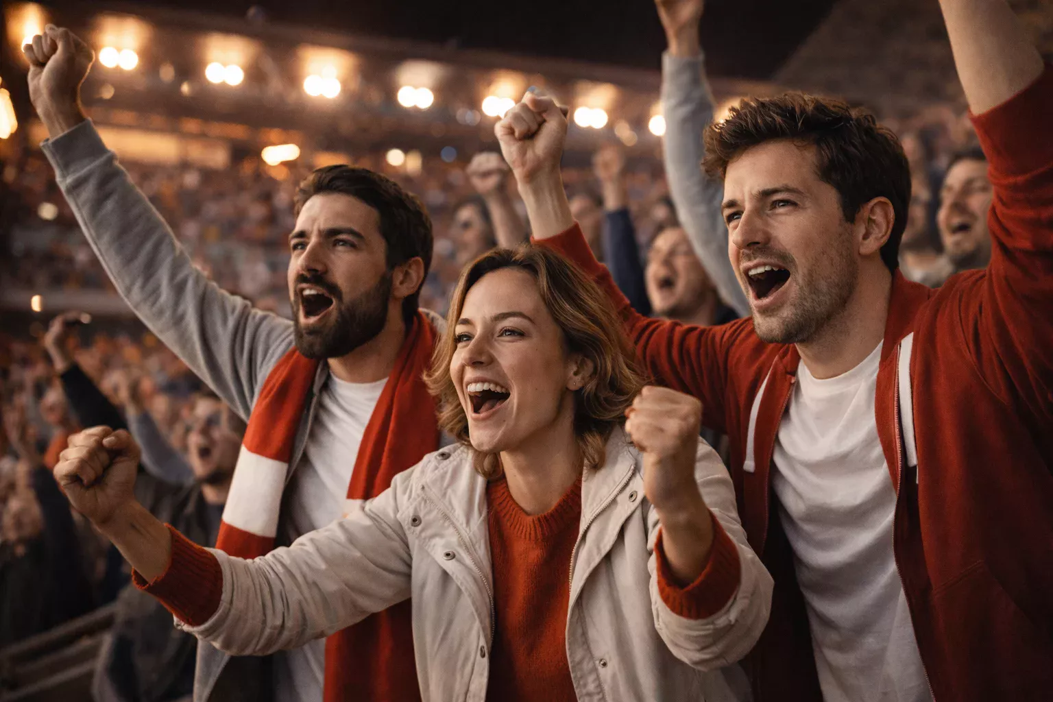 Tifosi NBA che esultano durante i playoff nella propria arena