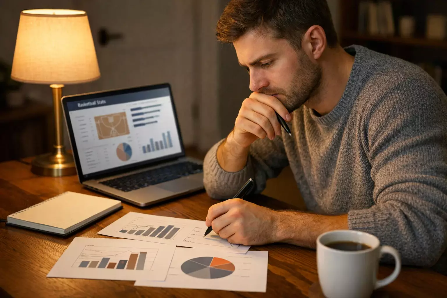 Esperto che analizza dati e statistiche del basket italiano